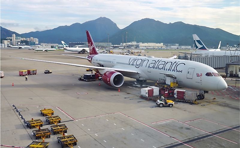  A Boeing 787-900 Dreamliner named Birthday Girl from Virgin Atlantic (VS) at the Hong Kong International Airport (HKG). Editorial credit: EQRoy / Shutterstock.come