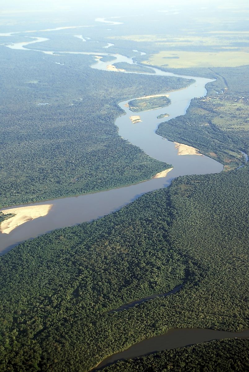 Rainforests along the banks of the Araguaia River in the Brazilian state of Mato Grosso.