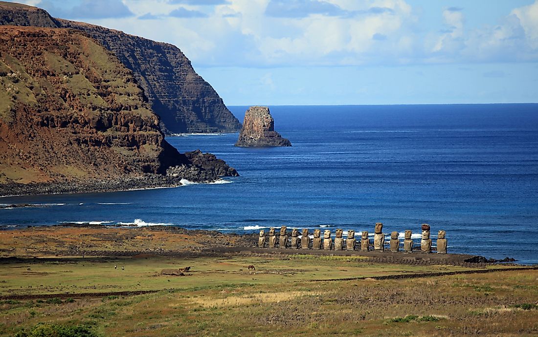 Although Easter Island is owned by Chile, it is geographically part of Polynesia making it the easternmost points of the continent of Oceania.