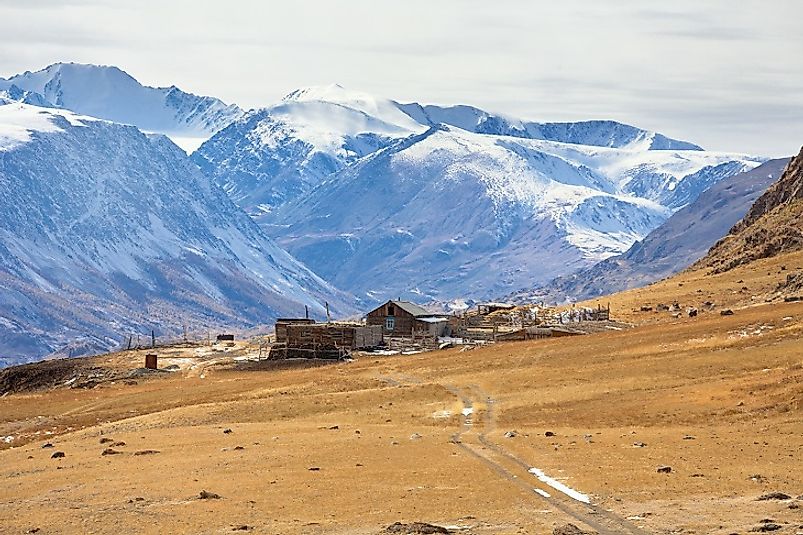 The Tibetan Plateau in China can be considerably arid due to the rain shadow effect it receives from the massive Himalayas rising nearby.