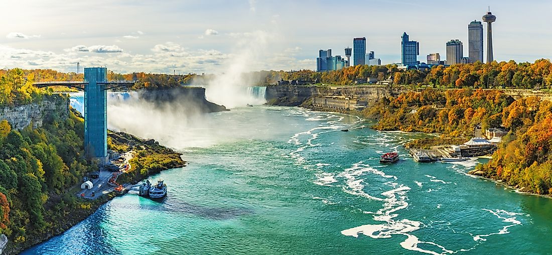 Niagara Falls, between the United States and Canada. 