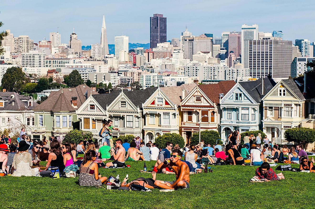 Happy people in California. Editorial credit: Hayk_Shalunts / Shutterstock.com
