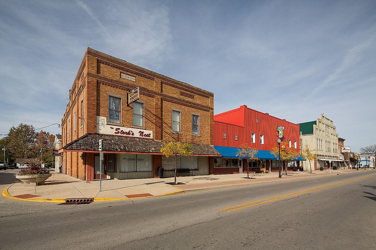 View of Main Street in Yorkville, Indiana.