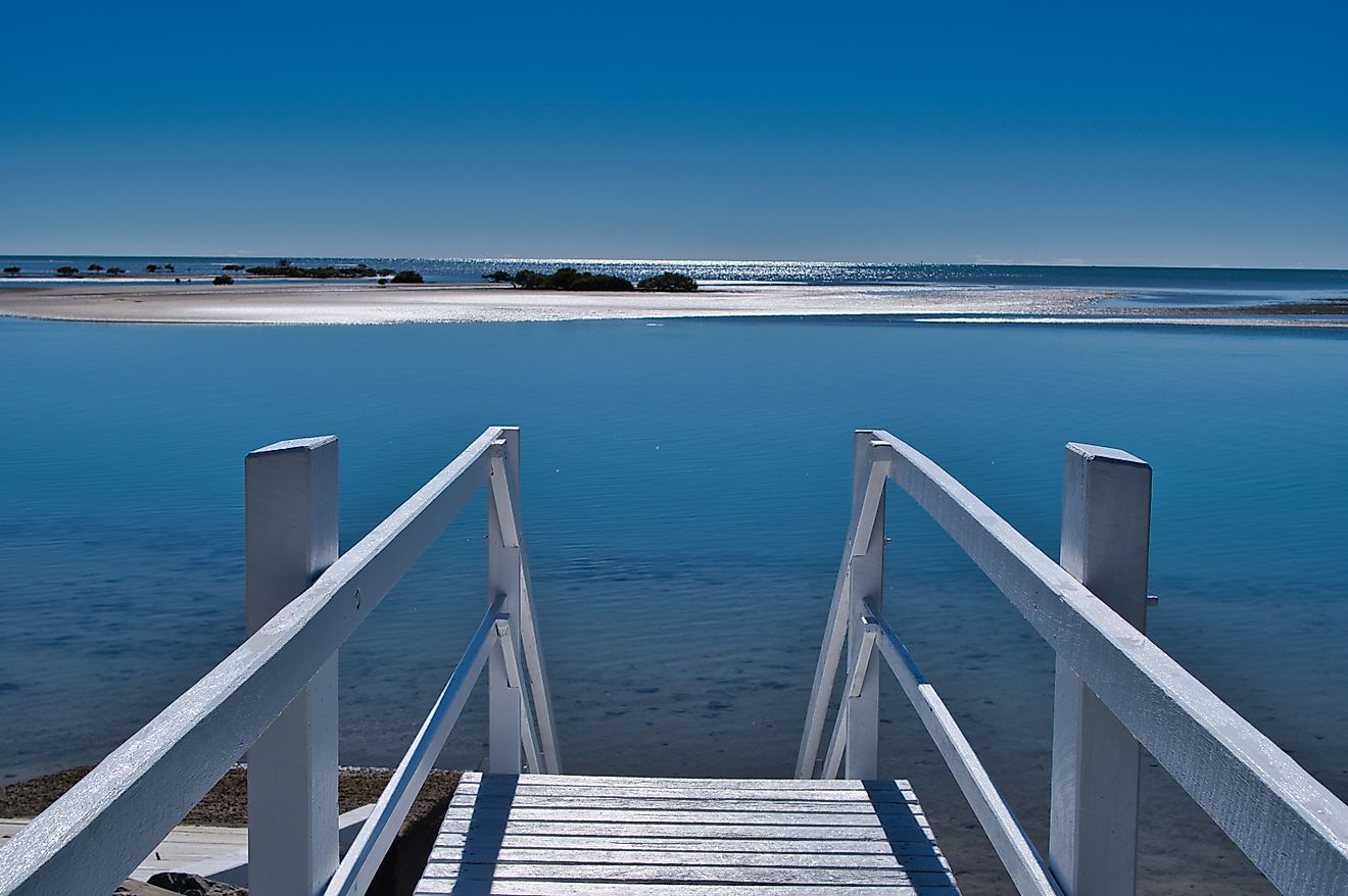 Stairway to the beach at Toogoom in Queensland, Australia.