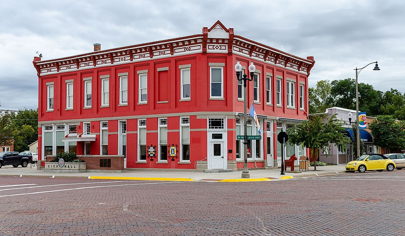  The original Farmers State Bank building in Lindsborg, Kansa. Editorial credit: Stephanie L Bishop / Shutterstock.com