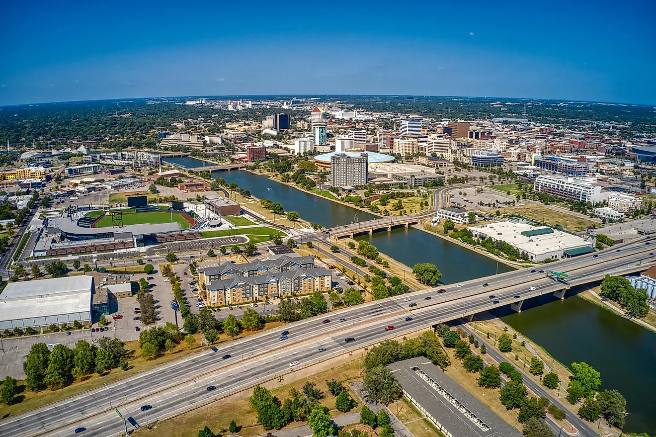 Aerial view of Wichita, Kansas.