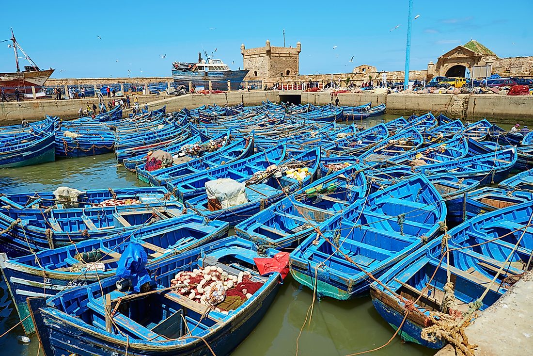 Fishing boats in Morocco. 