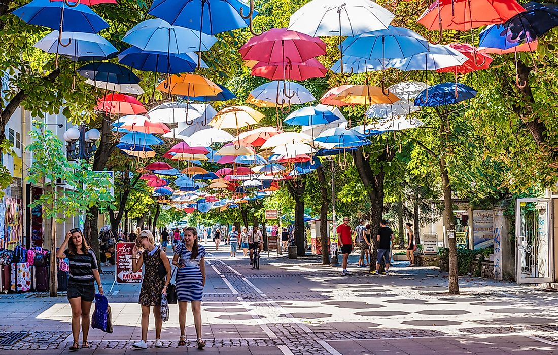 People in Blagoevgrad, Bulgaria. Editorial credit: Takashi Images / Shutterstock.com.