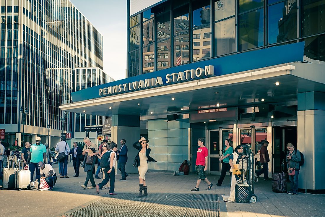 Penn Station is the busiest railway station in the US by passenger volume. Editorial credit: littlenySTOCK / Shutterstock.com.