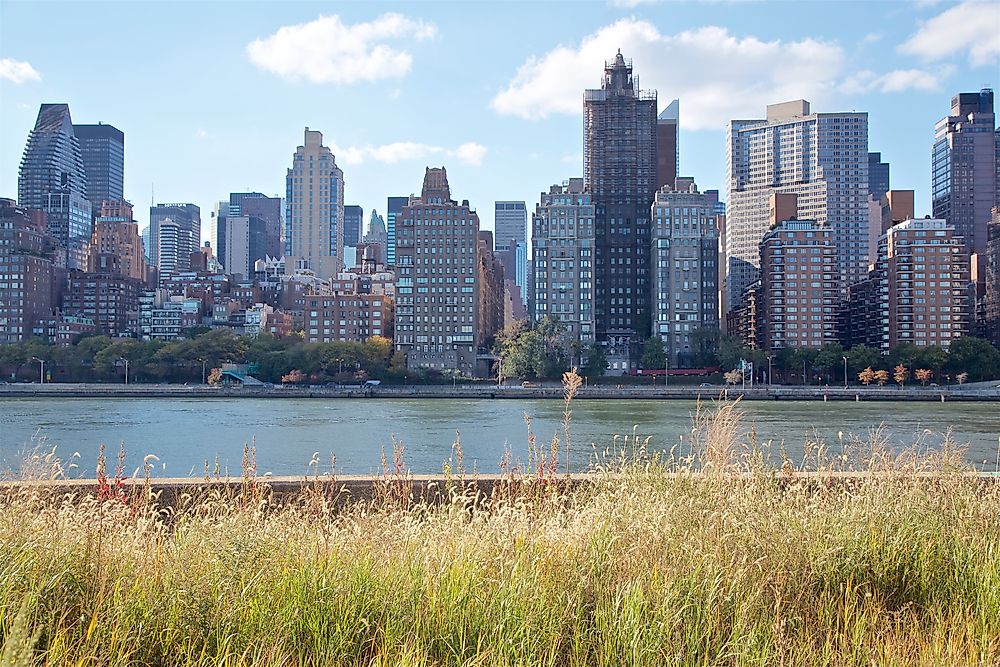 New York as seen from Roosevelt Island. 