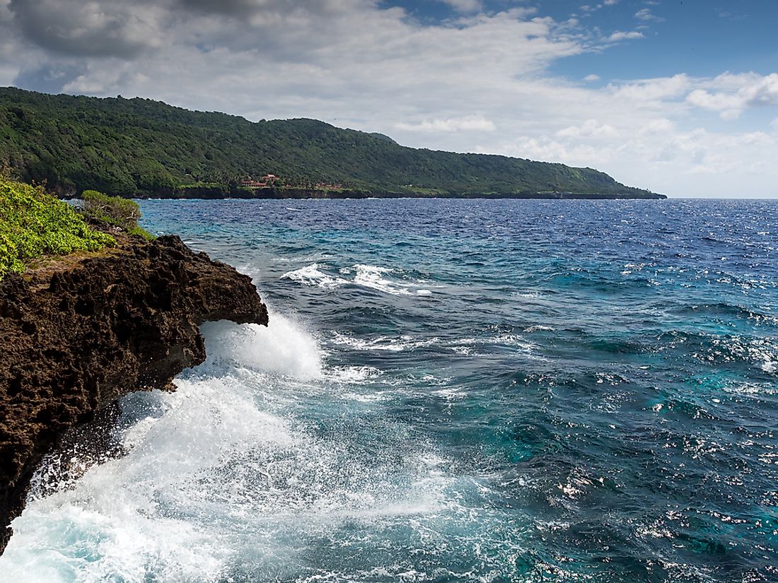 The coastline of Christmas Island. 