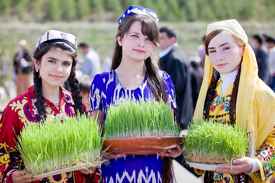 Tajik girls on a holiday.
