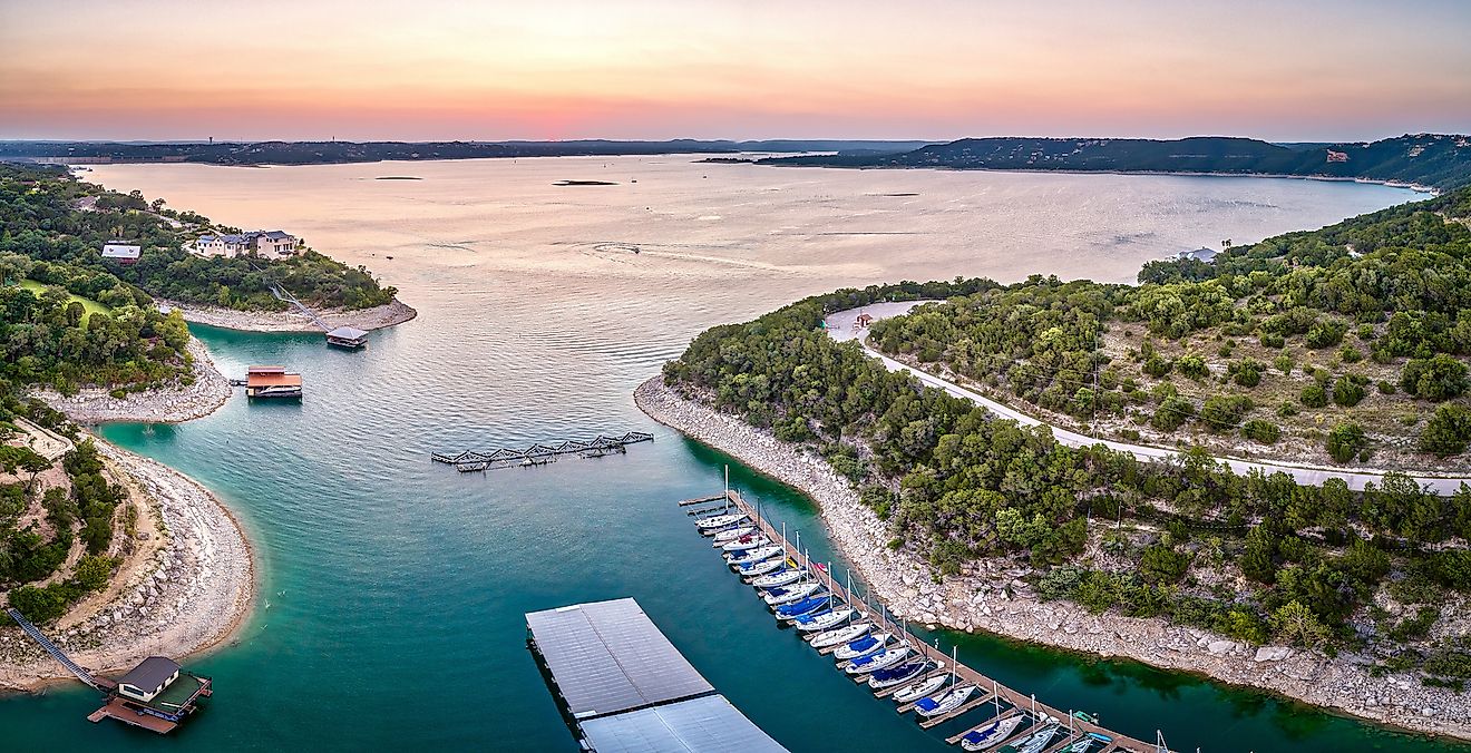 Marina On Lake Travis In Austin, Texas.