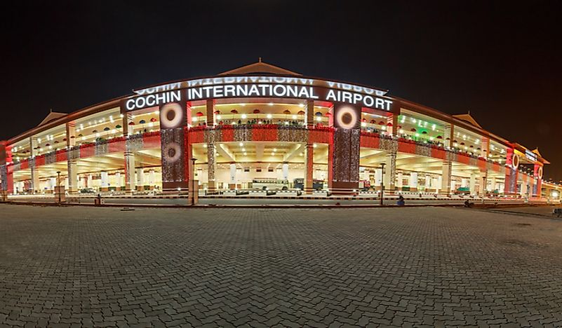 Cochin International Airport in India. Editorial credit: PREJU SURESH / Shutterstock.com.