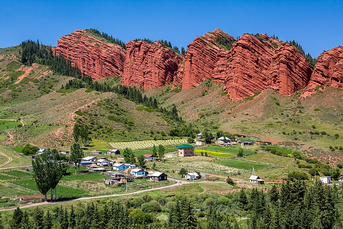 Jeti-Oguz rocks in Kyrgyzstan. 