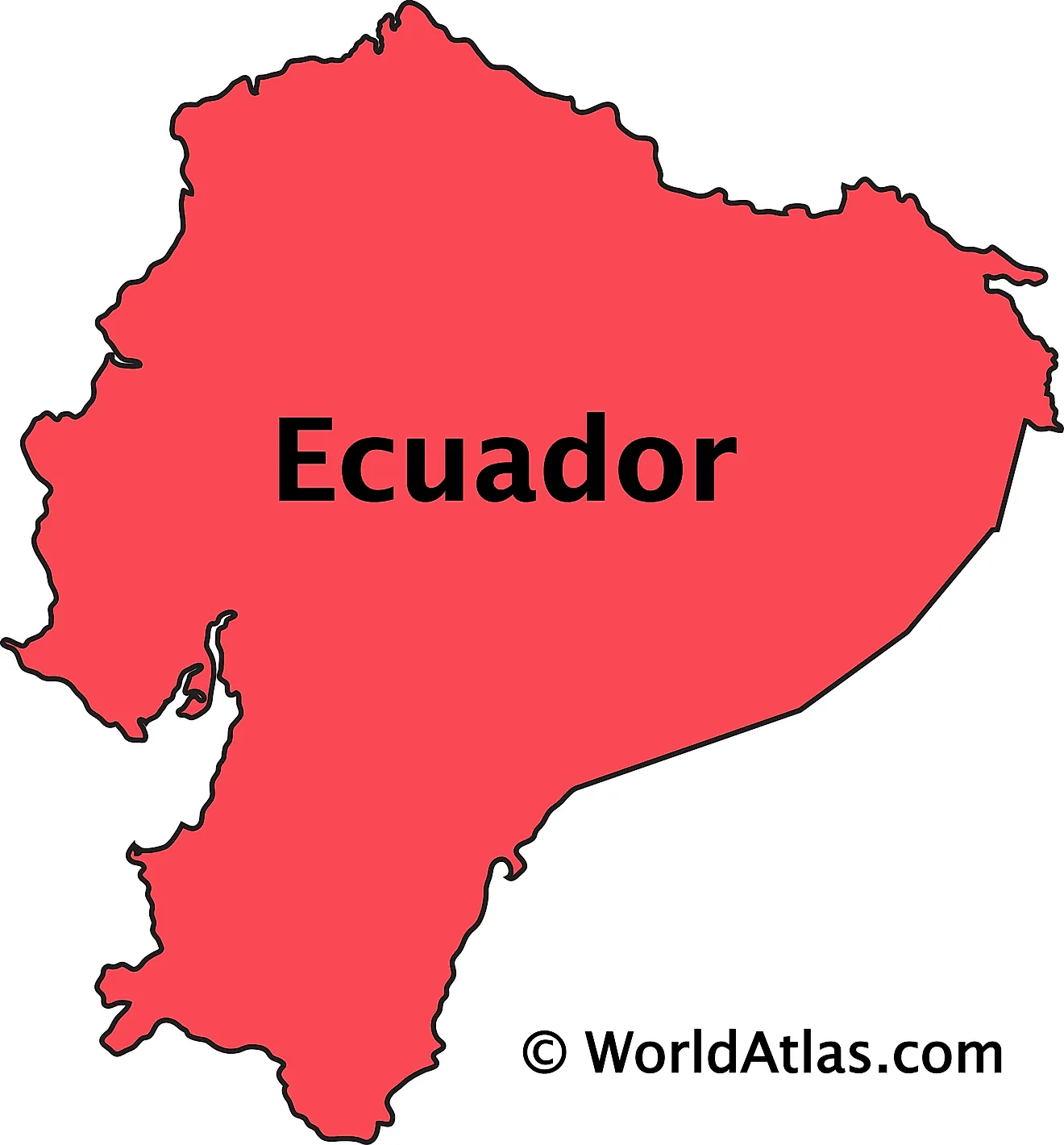 Outline Map of Ecuador