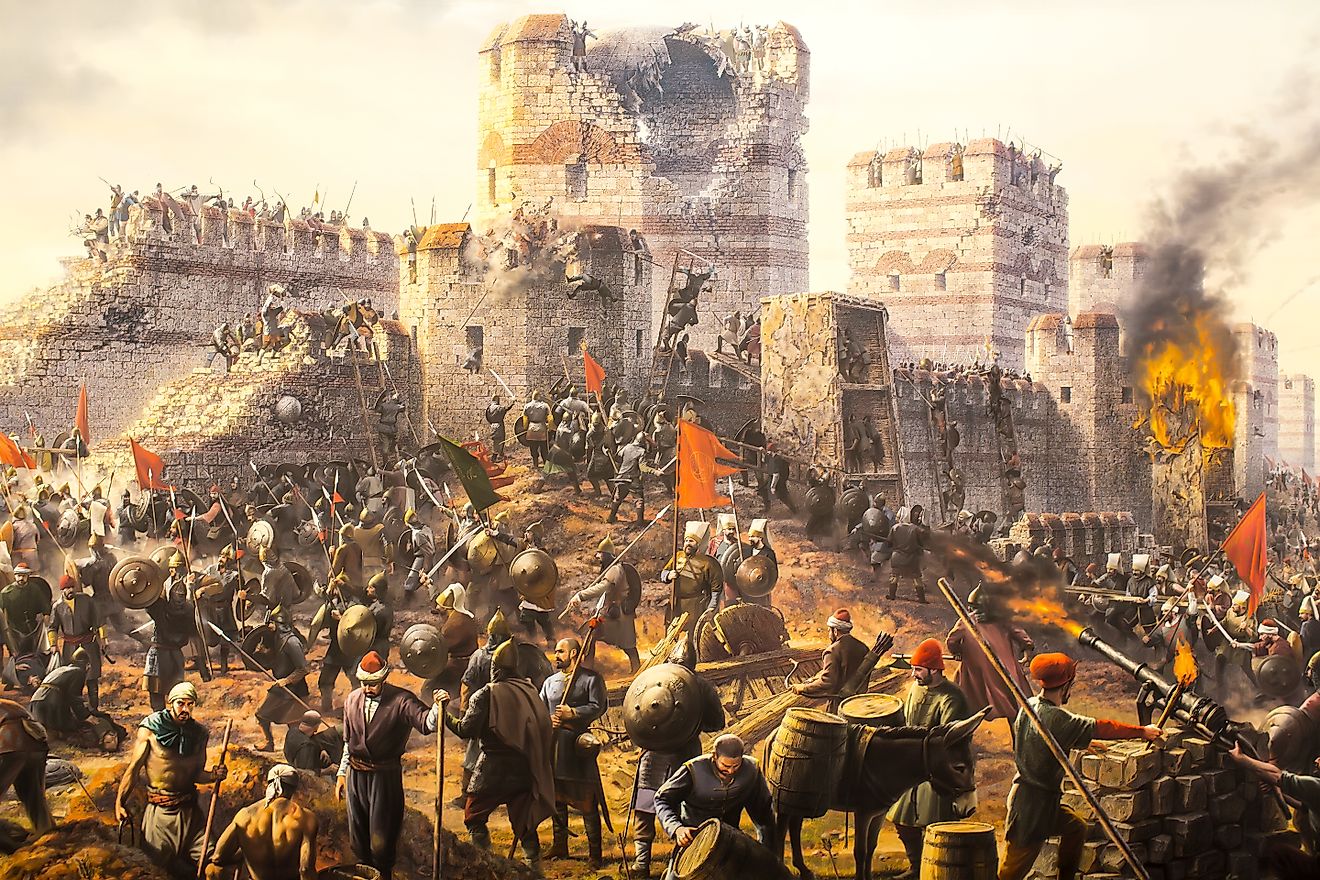 Illustration depicting the Fall of Constantinople.