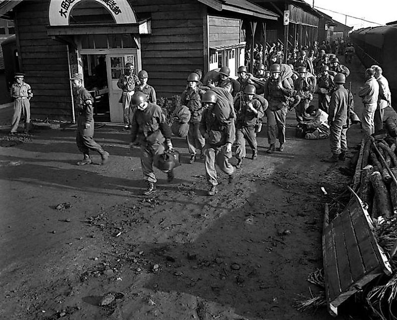 Task Force Smith on the move before the Battle Of Osan.