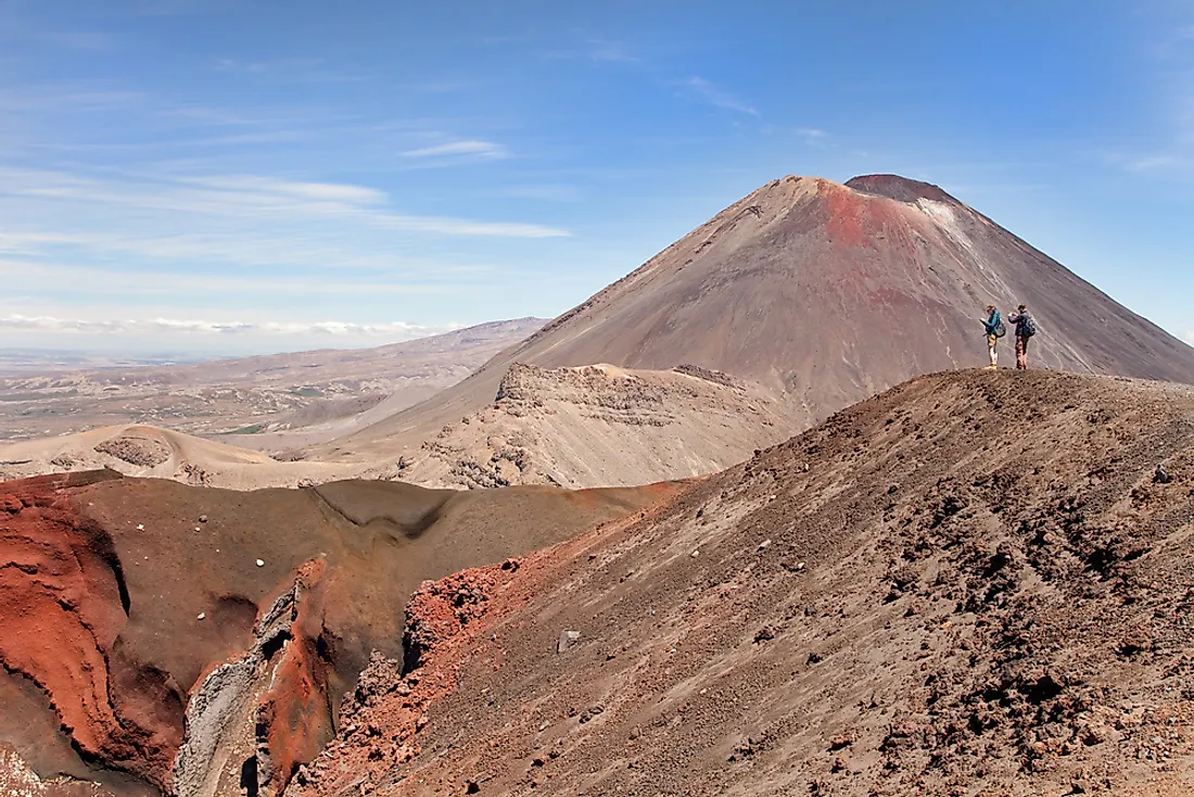 Mount Ngauruhoe in New Zealand showing tephra. 