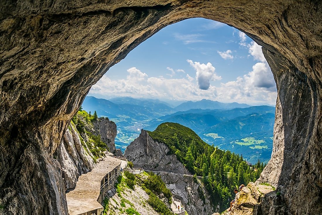 View from inside the Eisriesenwelt. 