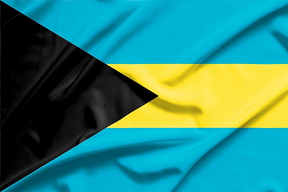 The flag of the Bahamas.