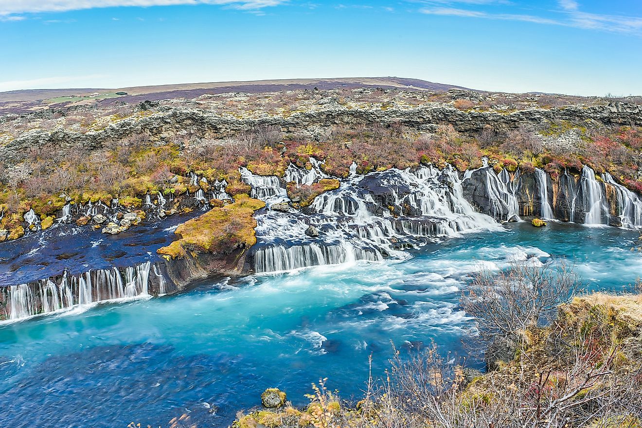 View Of Hraunfossar and Barnafossar Waterfall in Iceland. Image credit: weniliou/Shutterstock.com