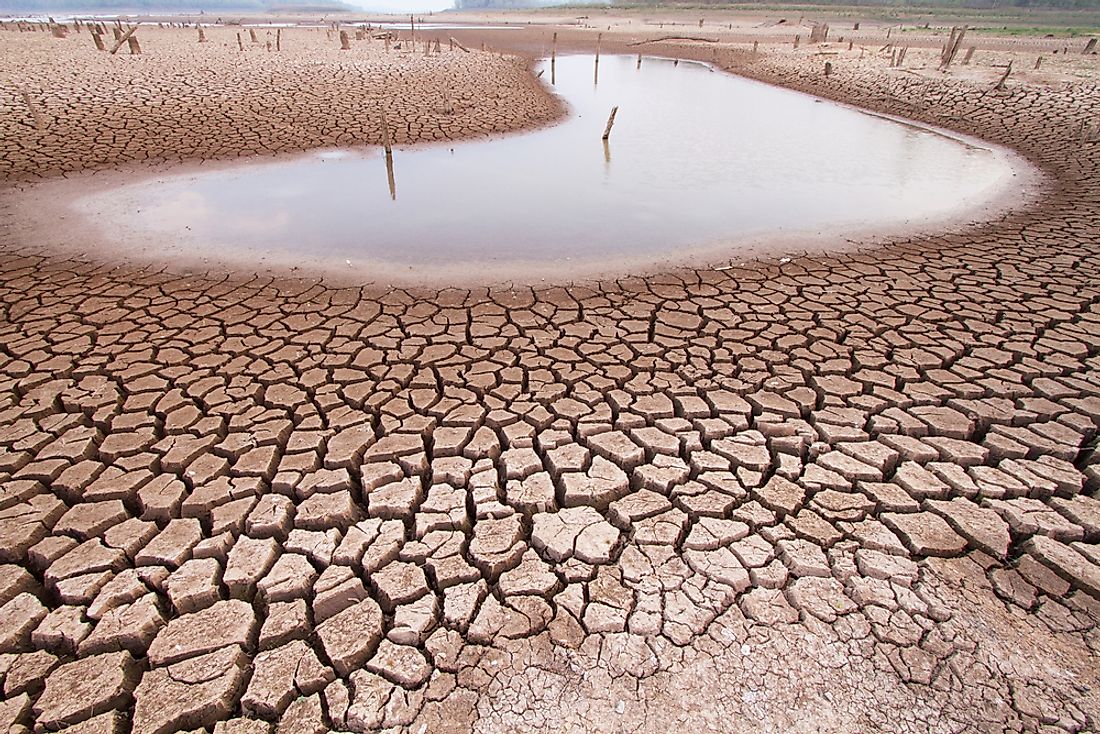 Dry land affected by drought. 