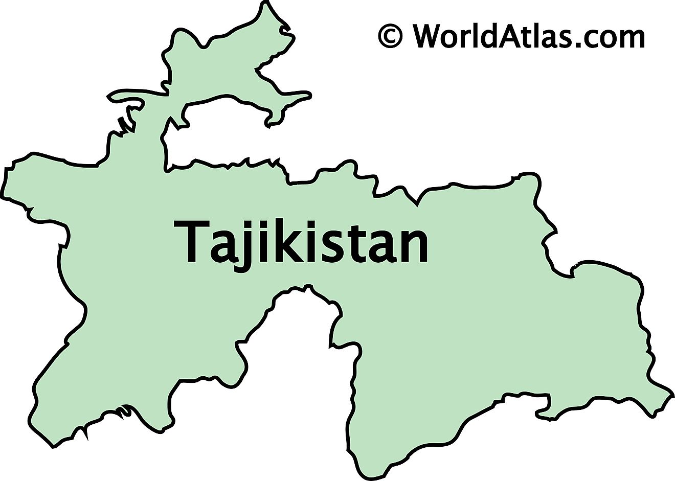 Outline Map of Tajikistan