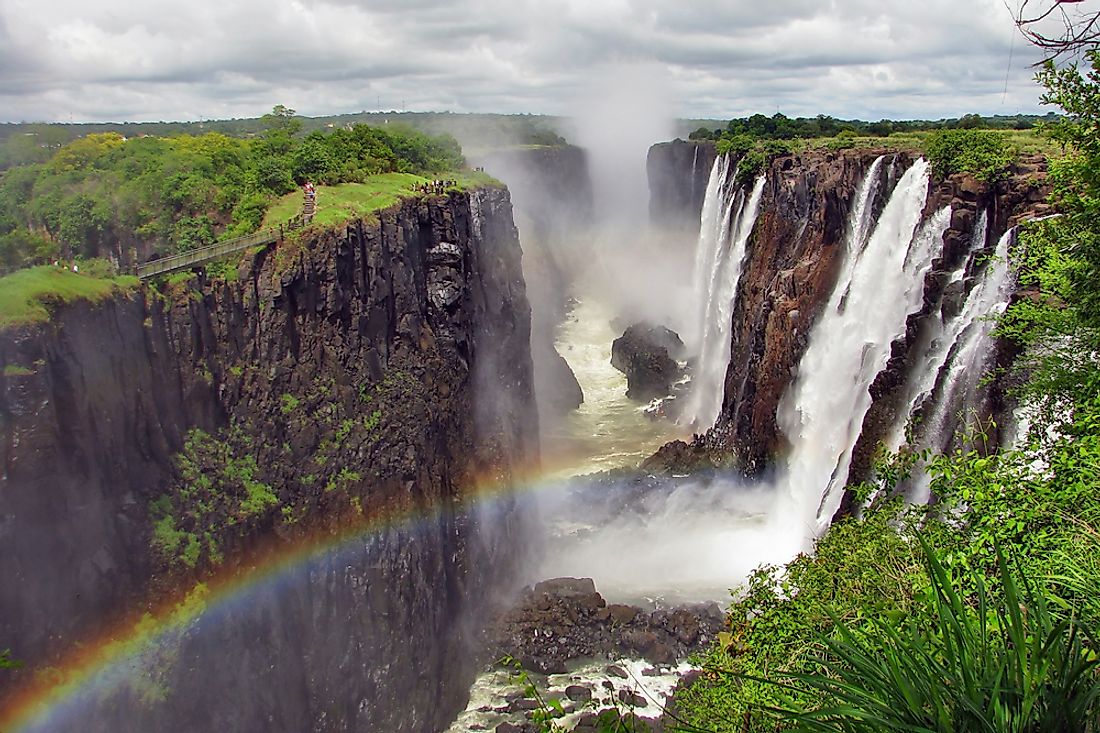 Victoria Falls on the border of Zambia and Zimbabwe. 