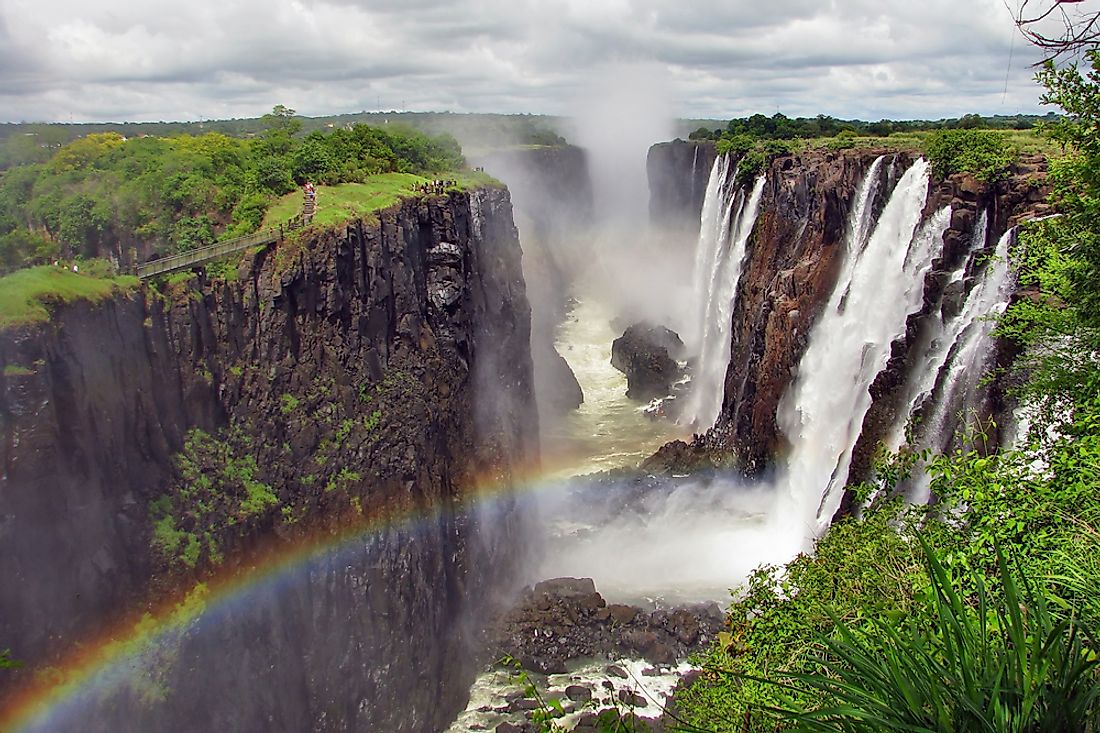 Victoria Falls on the border of Zambia and Zimbabwe. 