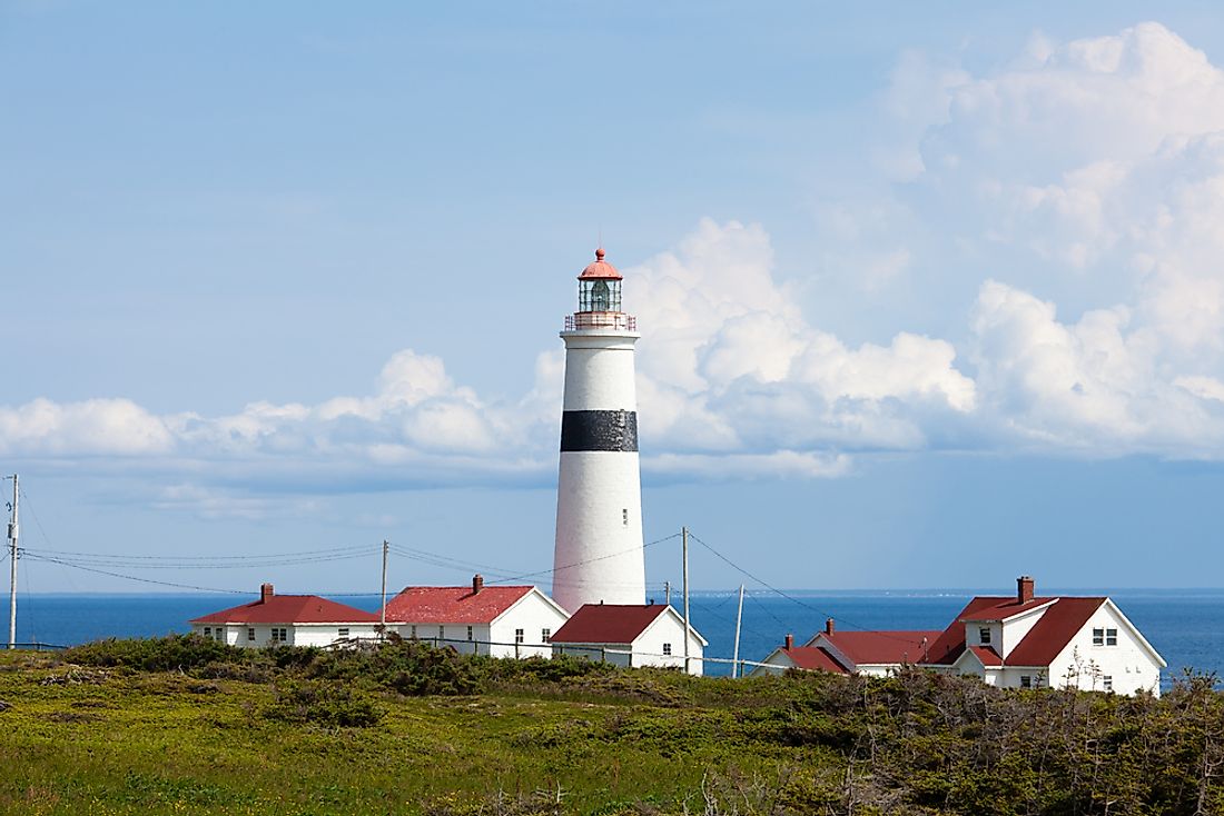 A lighthouse on the Strait of Belle Isle. 