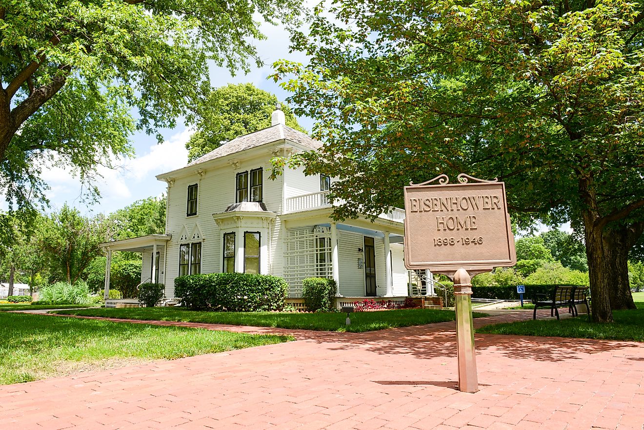 The house in Abilene, Kansas, where President Eisenhower lived as a boy, now a popular tourist attraction. Editorial credit: spoonphol / Shutterstock.com