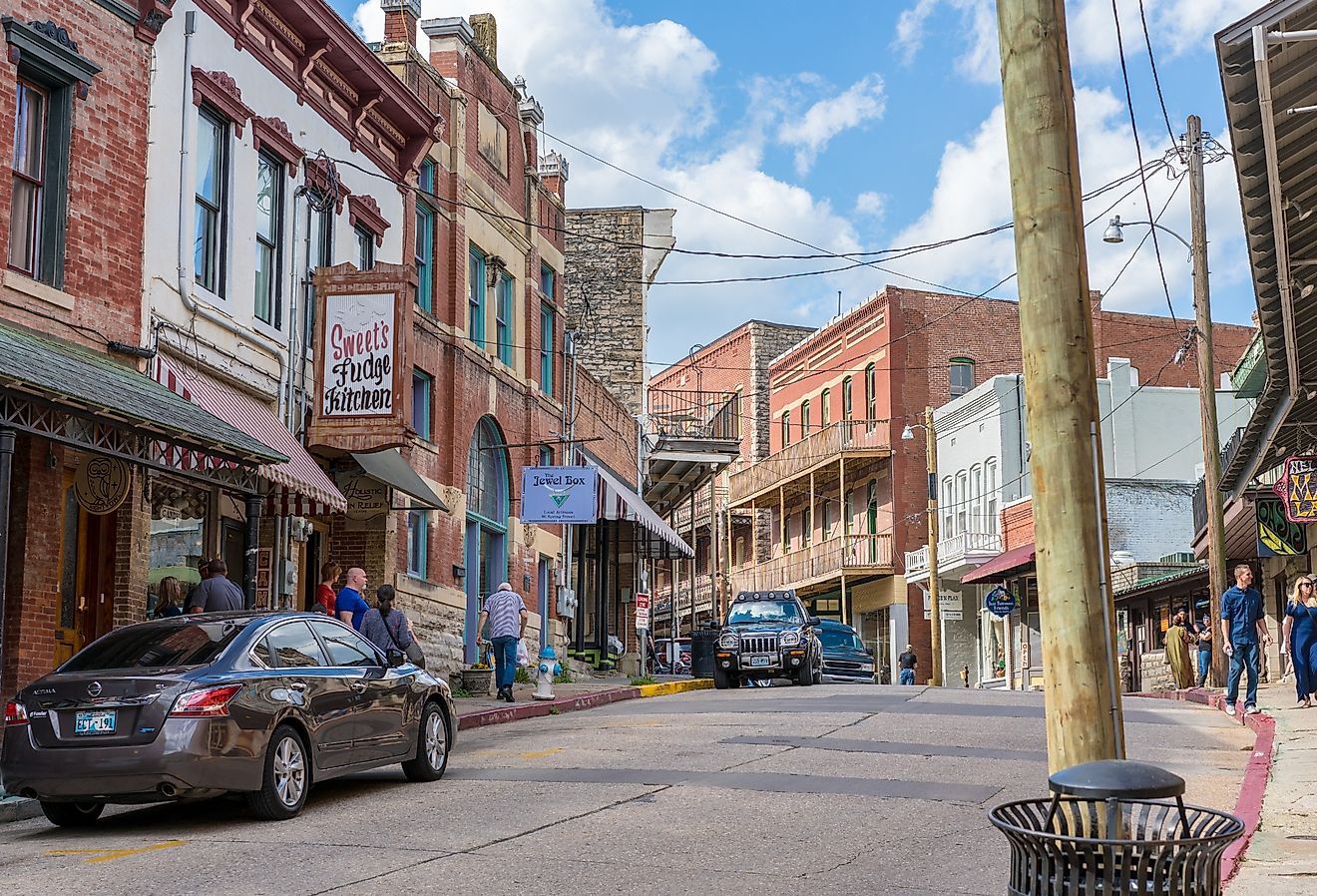 Downtown Eureka Springs, Arkansas. Image credit shuttersv via Shutterstock