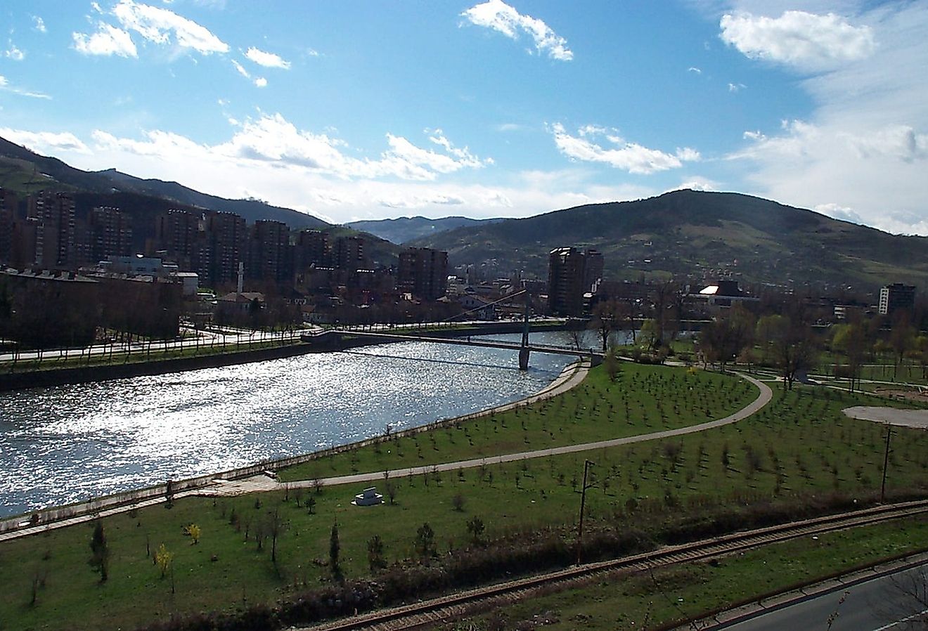 Bosna River through Zenica, Bosnia.