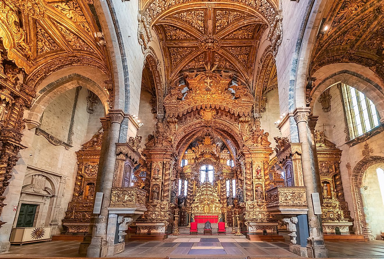 Main Altar of gothic church of Saint Francis (Igreja de Sao Francisco) in Porto, Portugal. Image credit: agsaz/Shutterstock.com