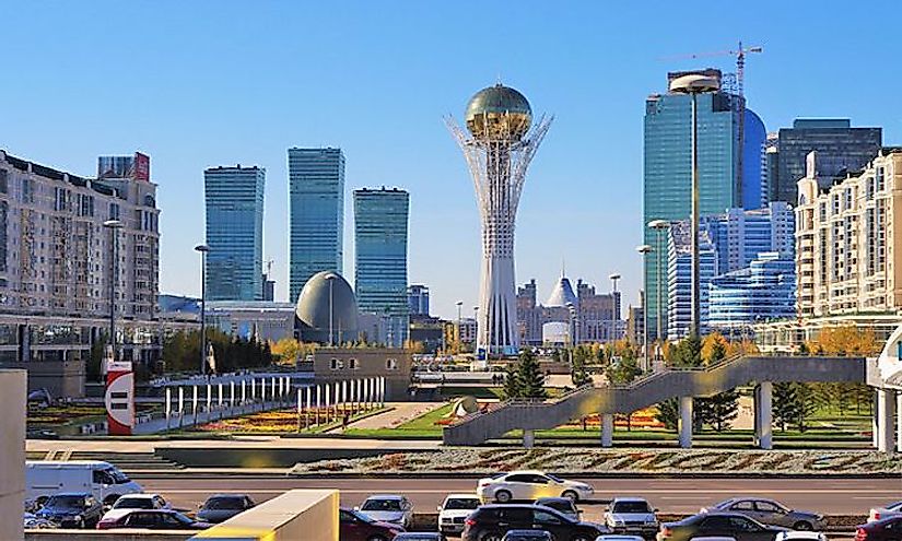 Central Downtown Astana (Nur-Sultan), the commercial hub of Kazakhstan.