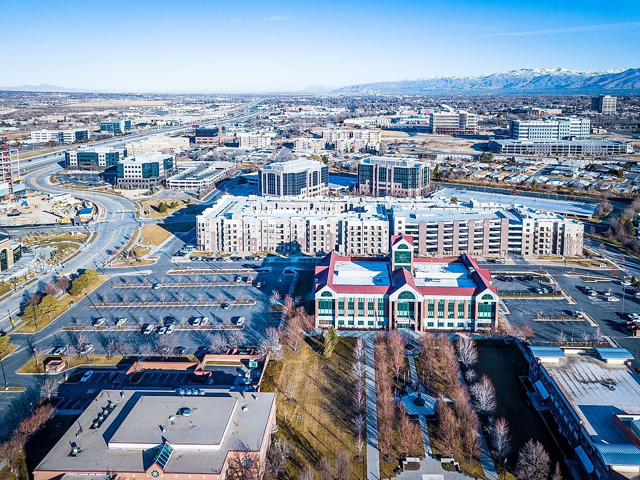 Bird eye view photo of Sandy City in Utah. 