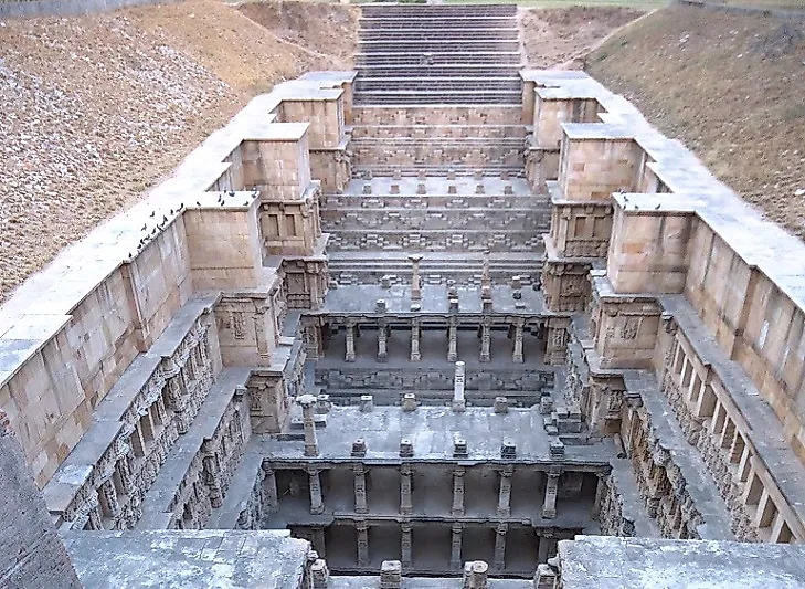 The Rani-ki-vav as seen from above.