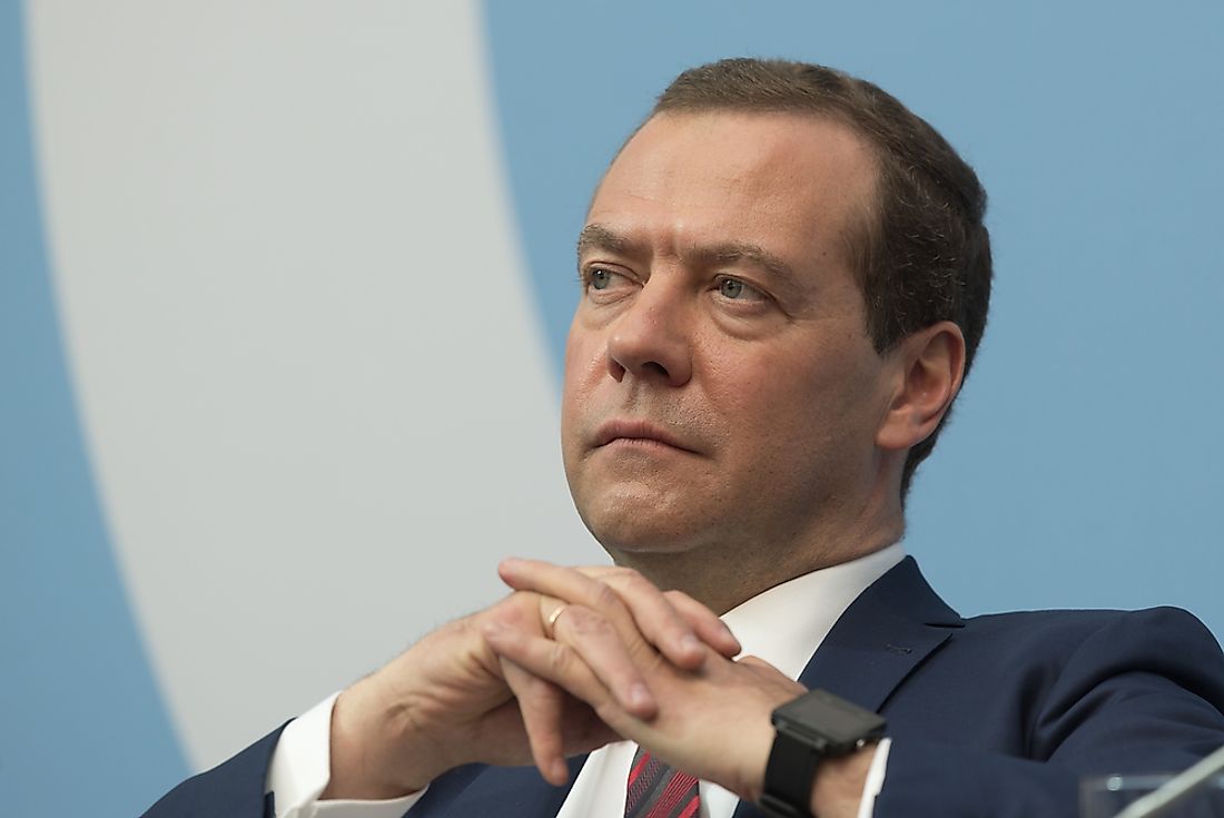 Dmitry Medvedev is the current sitting Prime Minister of Russia. Editorial credit: Anton Veselov / Shutterstock.com.