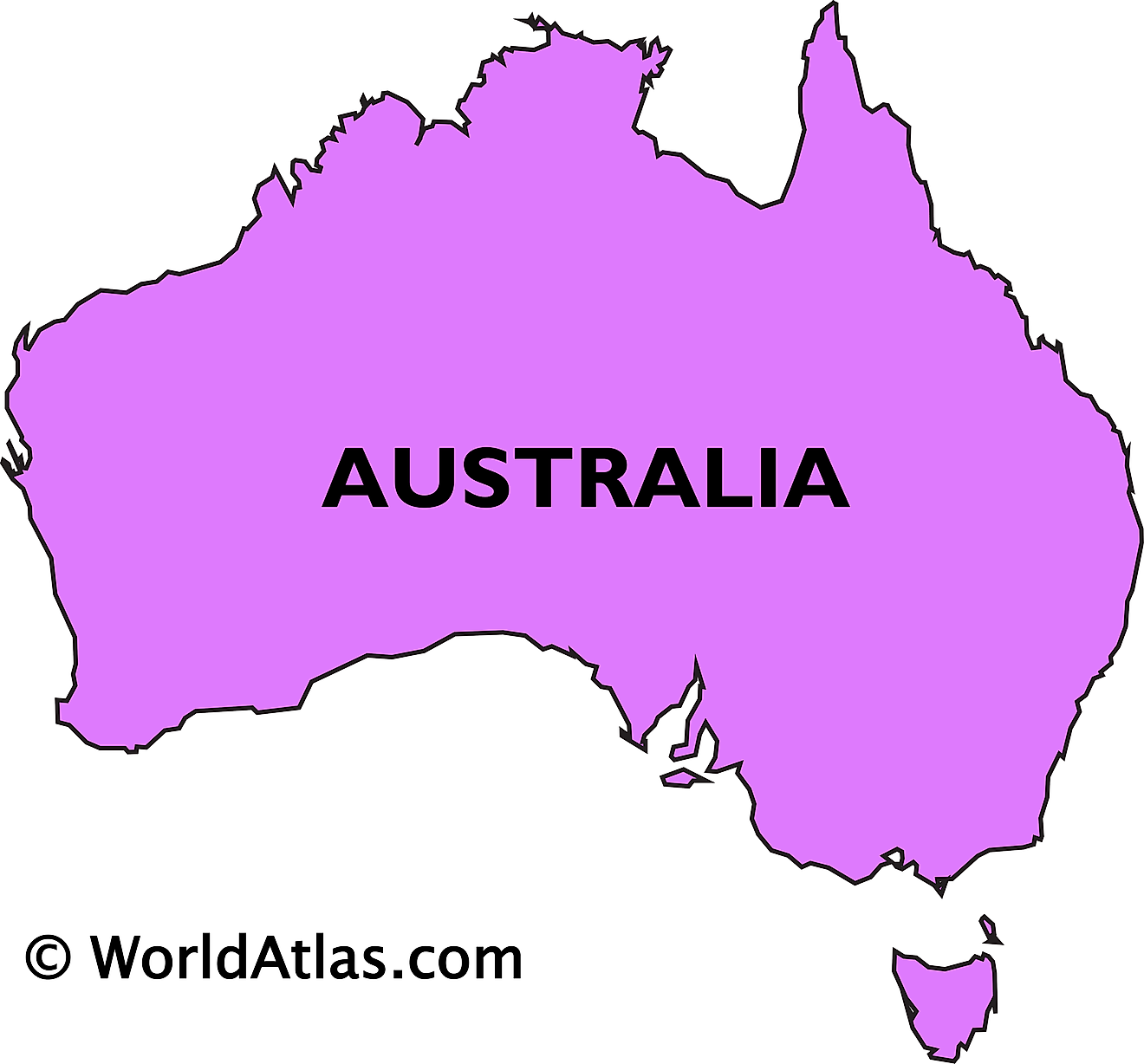 Mapa de contorno de Australia