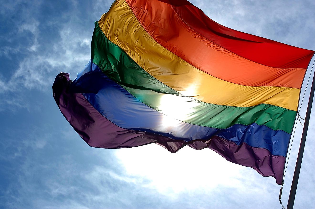 The rainbow flag is a symbol of the LGBT+ community.