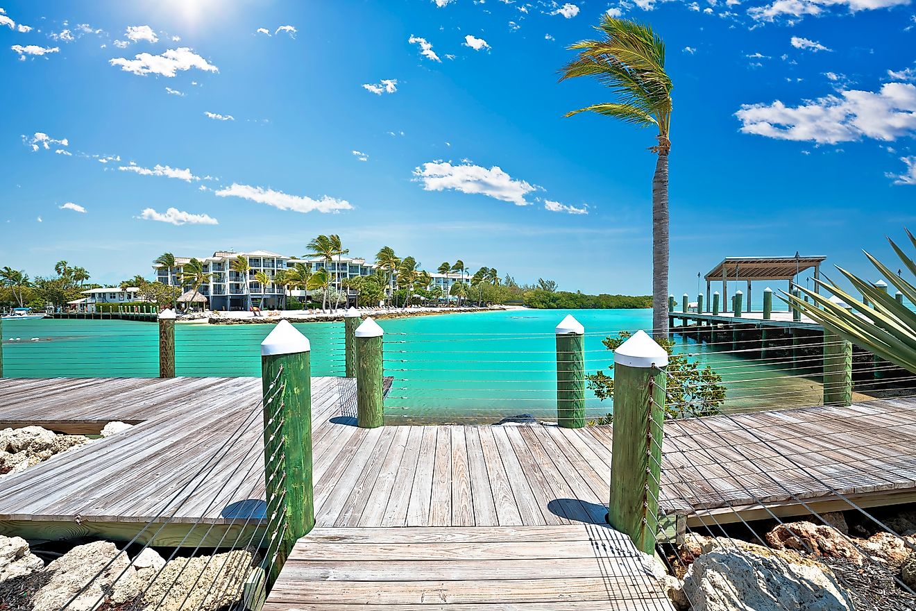 Idyllic turquoise bay in Islamorada on Florida Keys, Florida, USA.