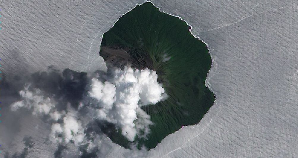 Volcanic activity on Tinakula as seen from outer space.
