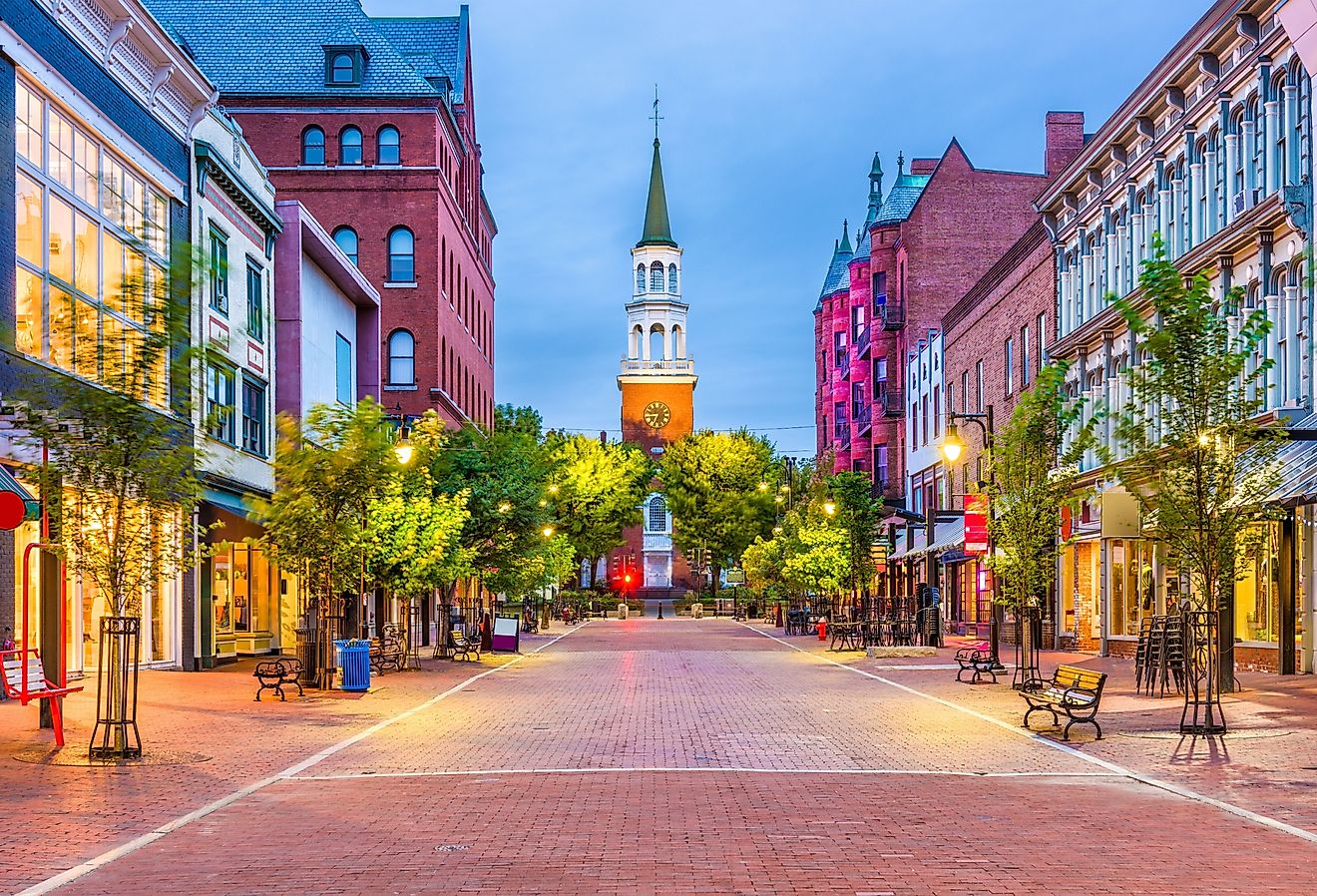 Church Street Marketplace in Burlington, Vermont. 