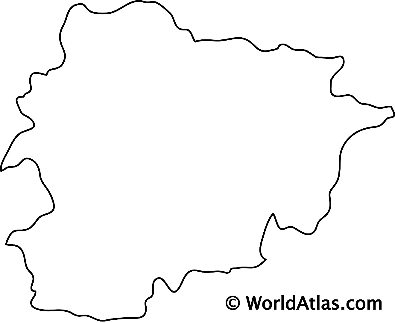 Blank Outline Map of Andorra