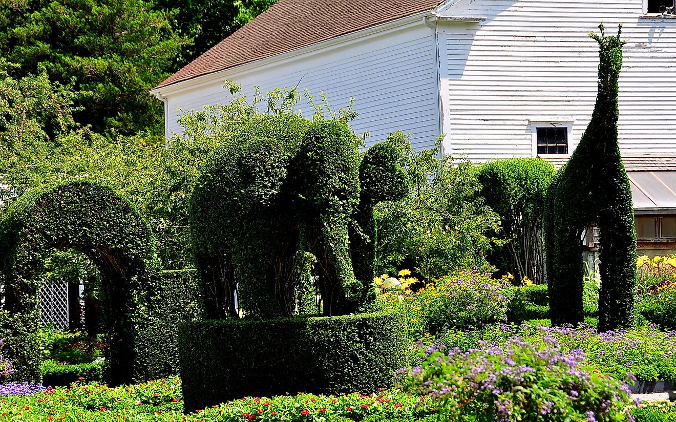 Topiary archway at Green Animals Topiary Gardens in Portsmouth, Rhode Island. Image credit LEE SNIDER PHOTO IMAGES via Shutterstock