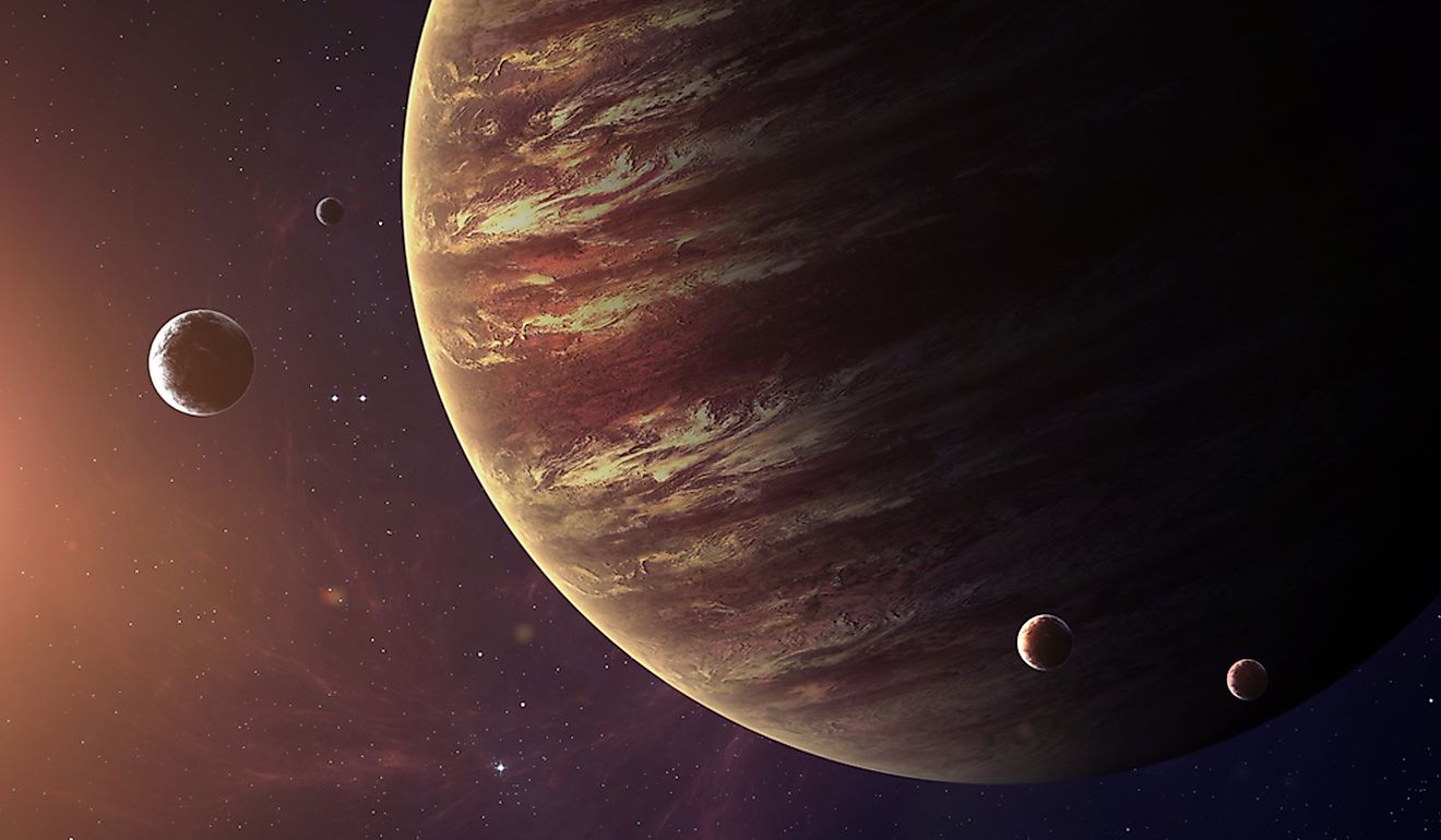 Jupiter completes a rotation on its axis in about 10 hours.