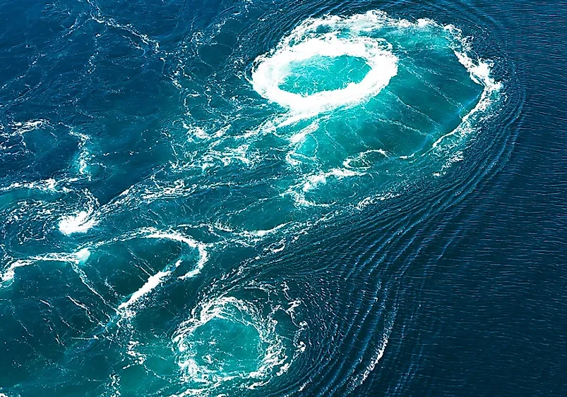 Saltstraumen maelstroms along the Norwegian coast.