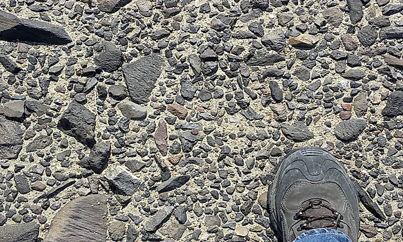 Desert pavement showing wind scour on the cobbles; Mojave Desert of southern California.