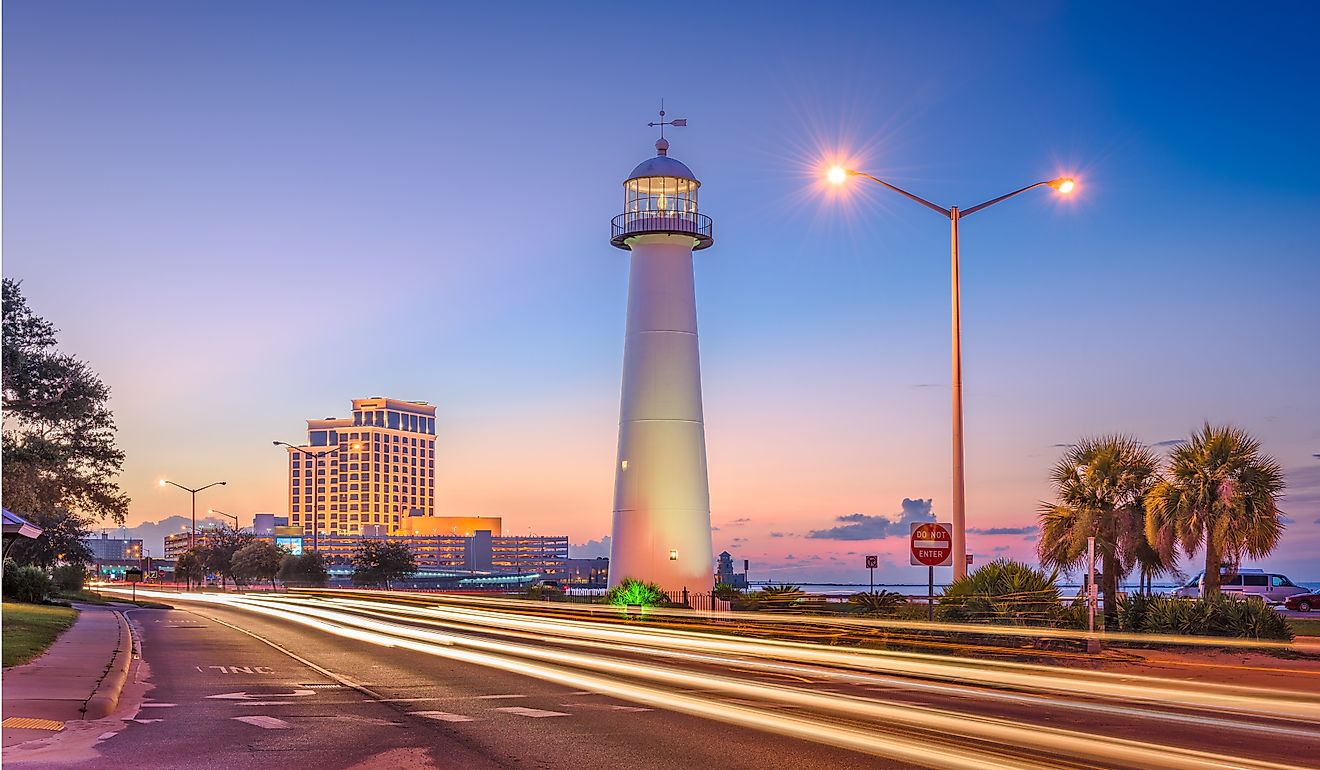 Biloxi, Mississippi, USA at Biloxi Lighthouse. 